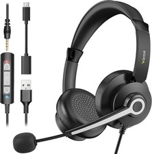 3in1 Wired Headset USB/3.5mm/Type-C with Microphone Stereo Earphone for PC/Phone