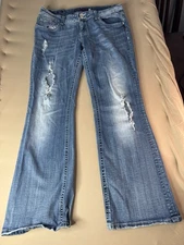 Vigoss Jeans Boot Cut Denim Jeans Women's Size 14 Distressed
