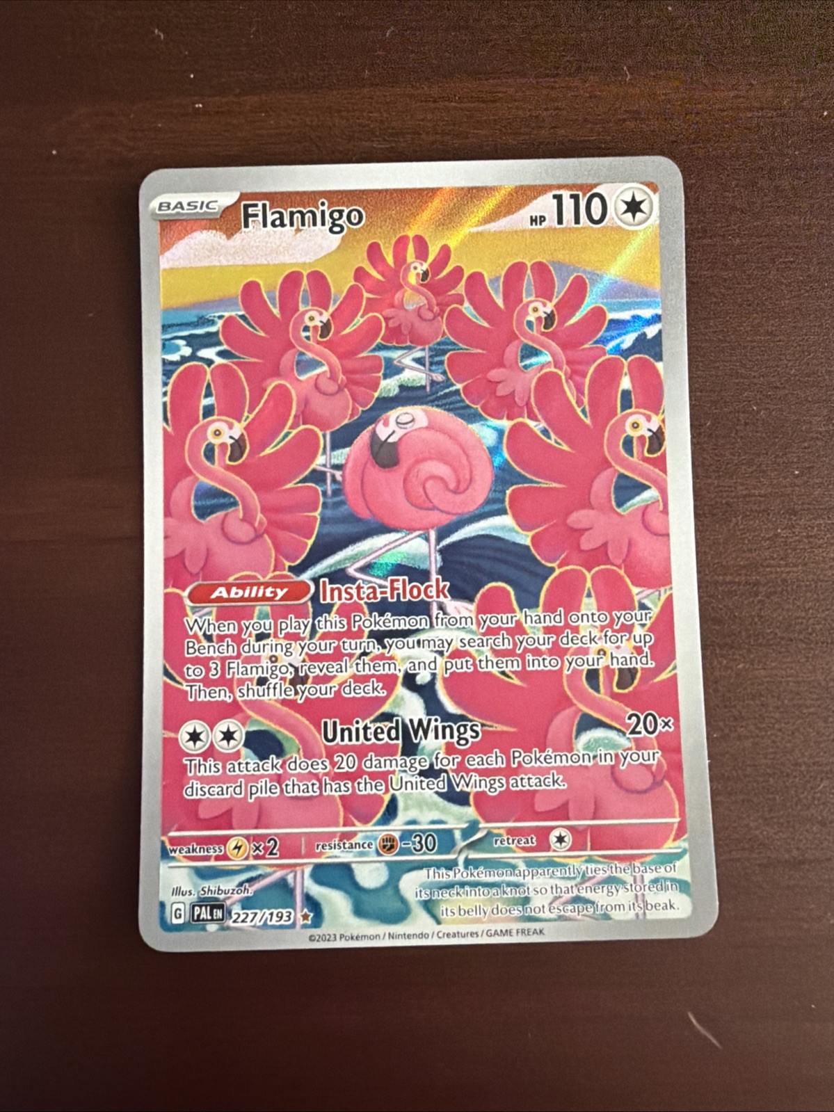 Pokemon Flamigo 227/193 Illustration Rare Scarlet & Violet Paldea Evolved (NM)