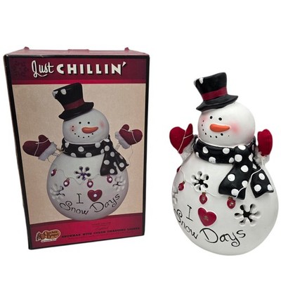 Cracker Barrel 14'' Snowman I Love Snow Days Lighted Christmas Decor Tested WORKS