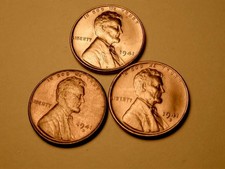 1941-P-D-S Gem BU Uncirculated Red to RB Wheat Cents SUPERB!Nice! BEAUTIFUL!#155