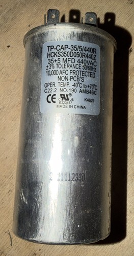 TP-CAP-35/5/440R Capacitor 35/5 MFD 440 VAC HCKS350D050R440Z USED **TESTED**
