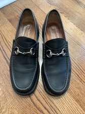GUCCI MEN HORSEBIT LOAFERS LUG SOLE BLACK  US Sz 9.5 Made in Italy