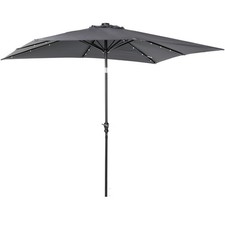 8.8 ft Patio Umbrella Outdoor Table Market Shade with Solar Lights for Deck Pool