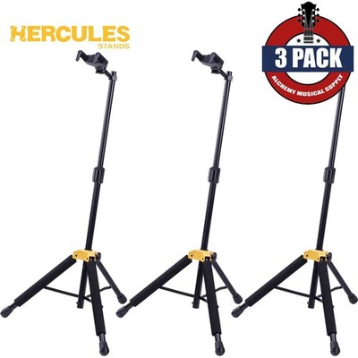 3-PACK Hercules GS415B PLUS AGS Durable Guitar Stand with Foldable Yoke