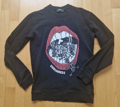 Dsquared2 Hoodie Pullover Sweatshirt Gr L Original Schwarz made in Italy