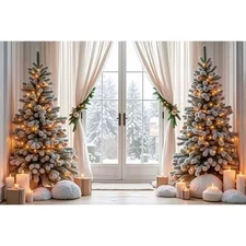 2025 Christmas Backdrop Photography New Year Decoration Background Xmas Tree Win