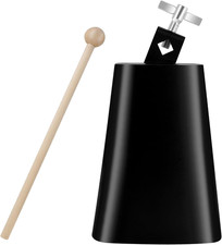 6 Inch Metal Steel Cow Bells Noise Makers Hand Percussion Cowbell with Stick for