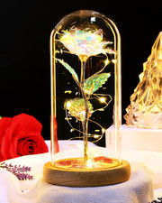 Mothers Day Flowers Gifts for Mom, Birthday Gifts for Women, Galaxy Glass Rose 