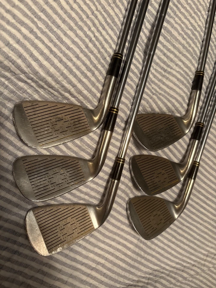 Square Two Mens Irons Set (4-9) Stiff Steel Shafts ~39” to ~36.5” - Image 3 of 4