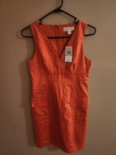 Michael Kors Sleeveless Lined Mini Dress Papaya Orange Size 4 NWT