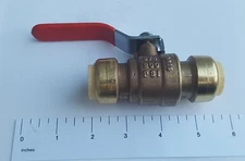 10 PIECES 3/4" PUSH FIT BALL VALVE, FULL PORT, LEAD FREE BRASS