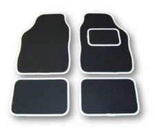 AUDI A1 - A5 UNIVERSAL Car Floor Mats Black & WHITE Trim QUATTRO SLINE FSI TDI
