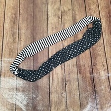 Justice Infinity scarf Girls One Size Black Striped 24" Length Sparkle