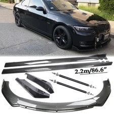 For BMW 320i 328i 330i F30 Carbon Fiber Front Bumper Lip Spoiler & Side Skirt