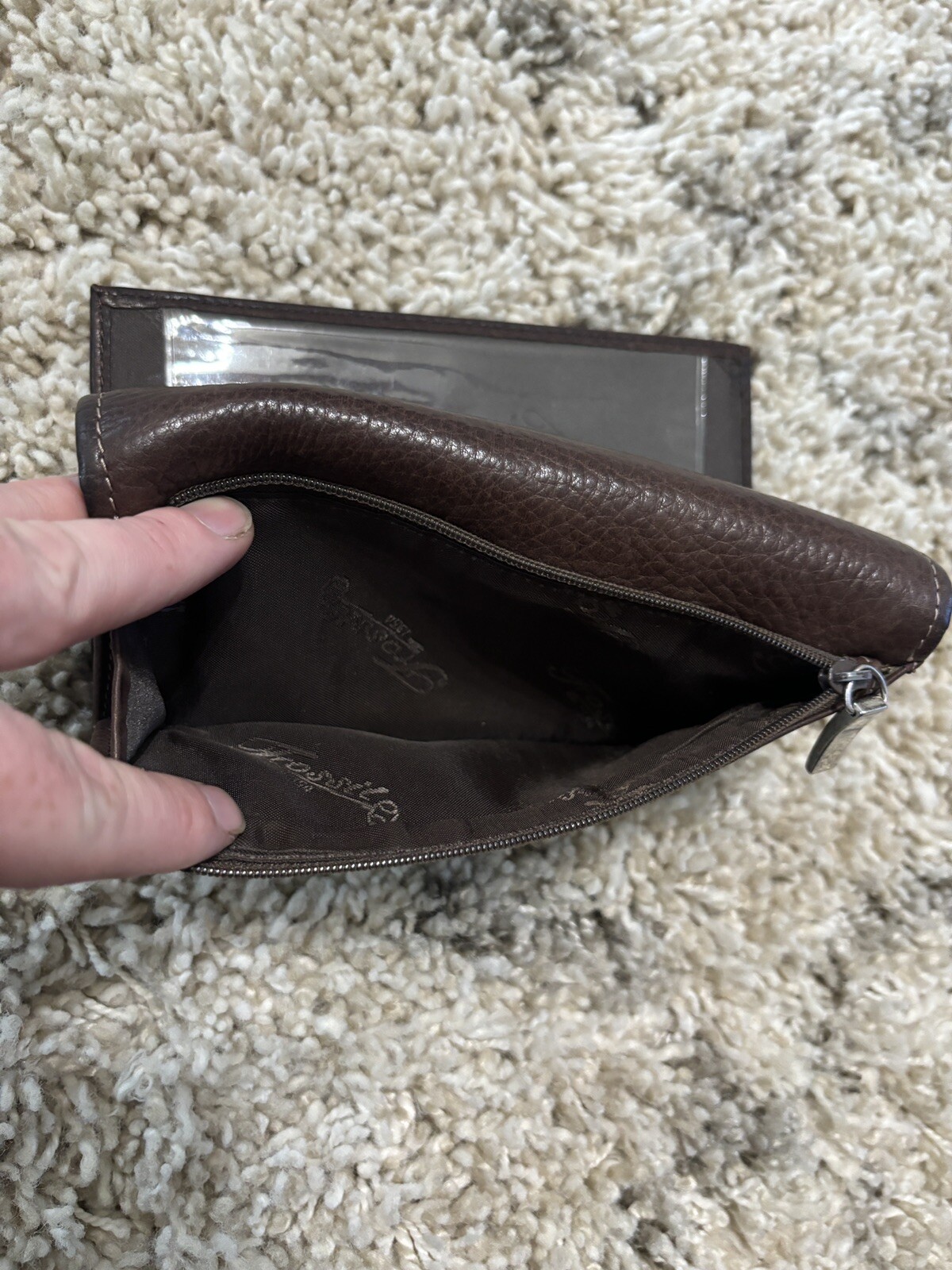 Fossil Multifunction Dark Brown Real Leather Wall… - image 8