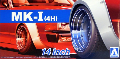 Aoshima 1/24 Rim & Tire Set ( 54) MK-II (4H) 14'' 05387