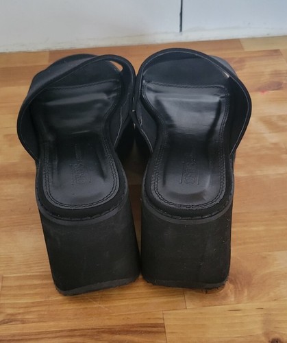 90s inspired Y2K Asos Slinky Black Chunky Platform Sandals Womens 7 - Picture 4 of 6