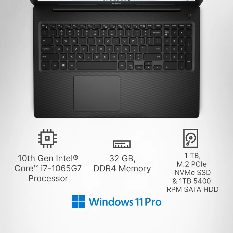 Dell Inspiron 15.6 Laptop Touch FHD Intel i7 32GB RAM 1TB SSD+1TB HDD Office2024 - Image 3 of 4