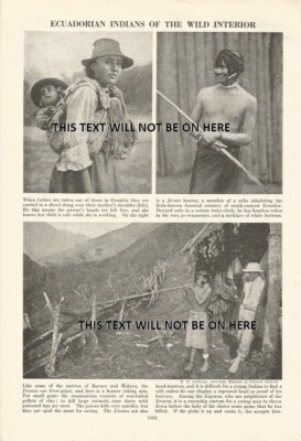 ECUADOR ECUADORIAN INDIANS JIVARO HUNTER BLOW PIPE c 1950 ILLUSTRATIONSDRUCK