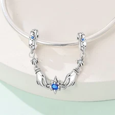 KUNSIR 925 Sterling Silver Reach Star Safety Chain Charm for Bracelet Charm