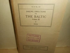 SAILING DIRECTIONS for the BALTIC Vol. 3 U.S. NAVY Hydrographic Office 1934 Book