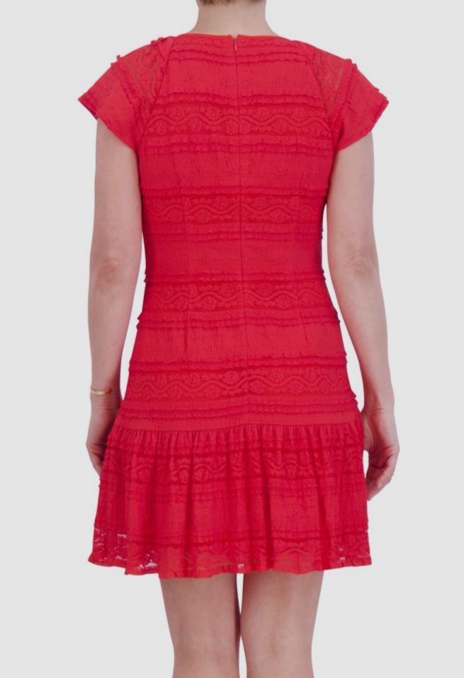 Jessica Howard Women's Lace A-Line Dress - Red - Size 14