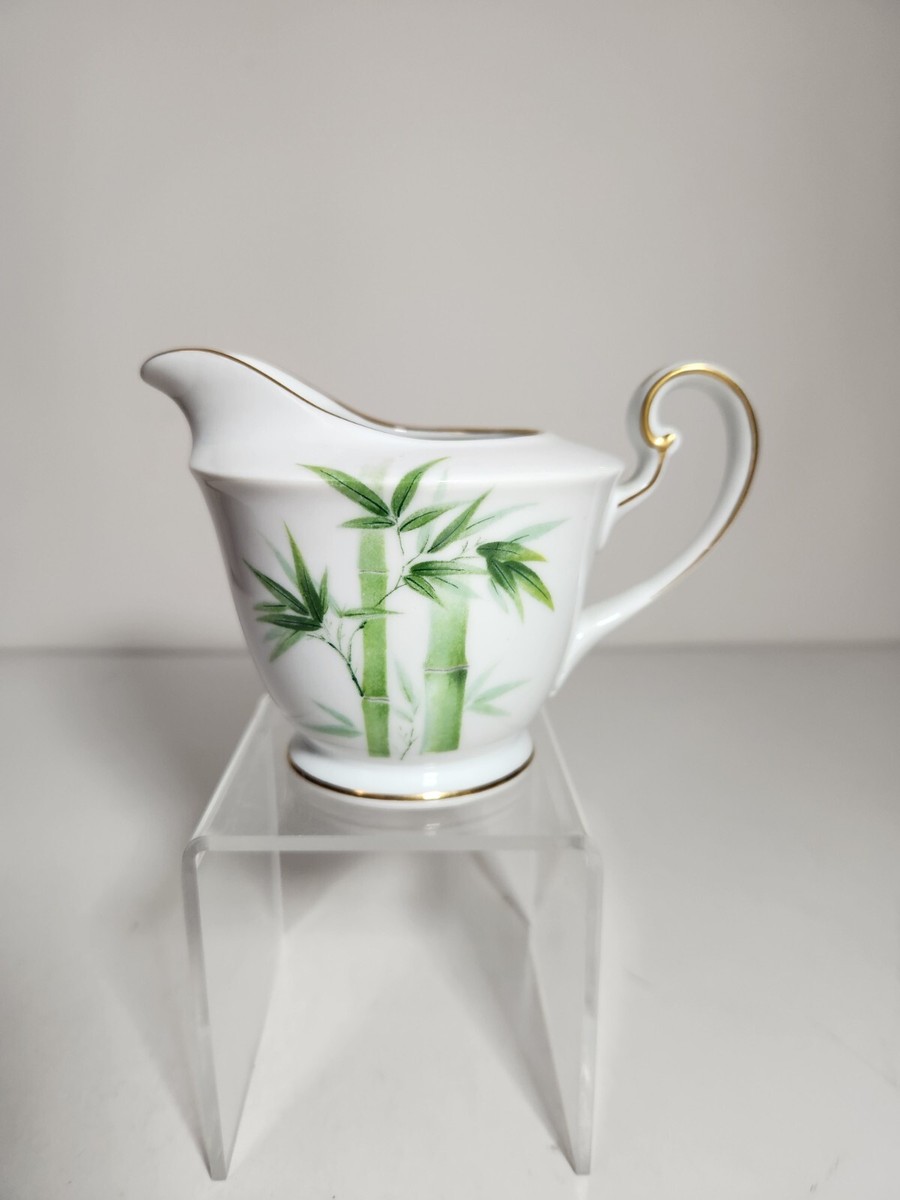 Noritake Nippon Toki Kaisha Green Bamboo Porcelain Creamer Tea Set
