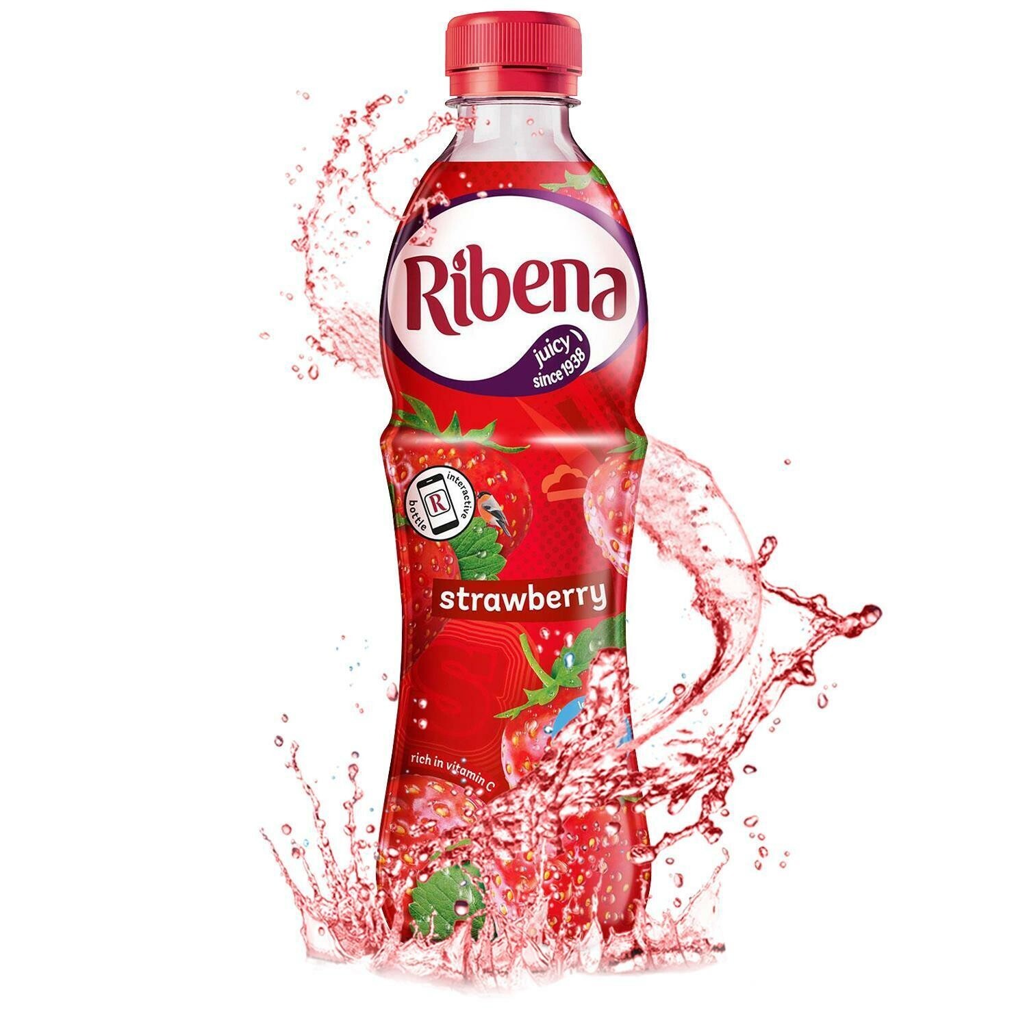 Ribena Strawberry Fat Free Ready to Drink Juice Rich in Vitamin C