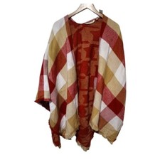 Soft Surroundings Multicolor Plaid Cape One Size