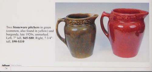 HTF Vintage Brush McCoy Pottery 7" Pitcher, Green Glaze 1911-1925 Unmarked EC - Picture 10 of 10