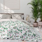 Fleece Blanket - Cute Floral Print Pink Flowers and Leaves