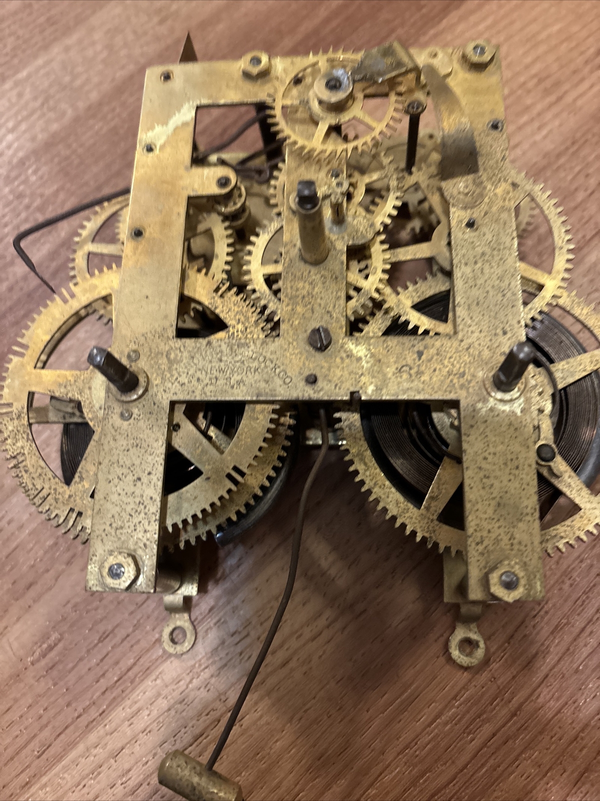 antique german wall clock movements Ingraham Hubertherr Pat U G. M