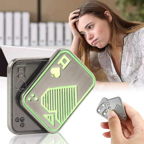 Metal Fidget Toys Magnetic Slider Poker Push Card Anxiety Stress Relief Toys - Picture 4 of 8