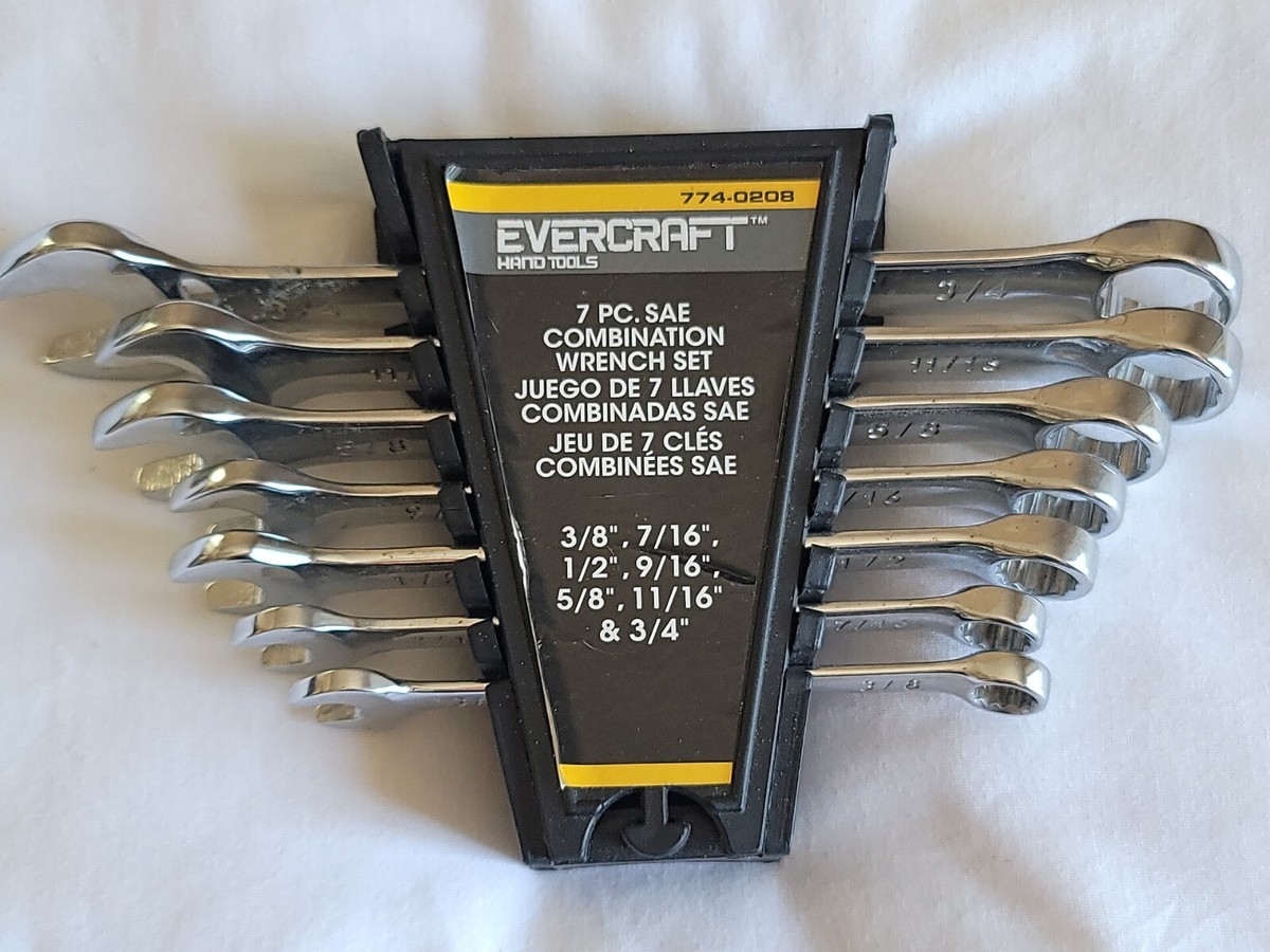 Evercraft 774-0208 7 pc SAE Combination Wrench Set NEW Original 