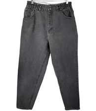 GITANO Vintage 1980's Prewashed Charcoal Zip Up Denim Mom Jeans Women Size 16 