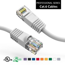75Ft CAT6 UTP Ethernet Network Booted Cable White