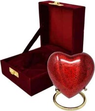 Cremation Urn for Ashes Keepsake Red Heart Urn With Box Stand Gift For Your Love