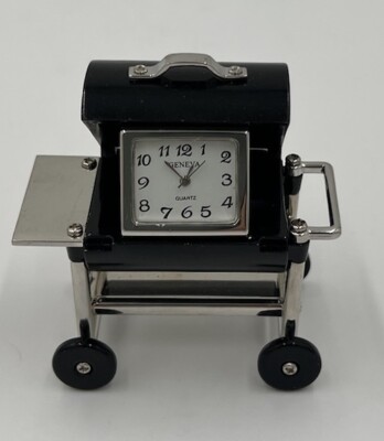 BBQ GRILL mini DESK CLOCK Ecc