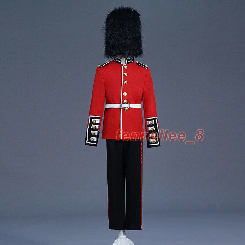 Niños Niños Guardia Real Británica Uniforme Disfraz Chaqueta Húsar Tambor Vestido Elegante Top Foto 3 de 4