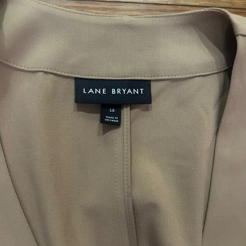 Lane Bryant tan drape Belted Jacket Open Front Pockets Casual size 18 - Picture 7 of 8
