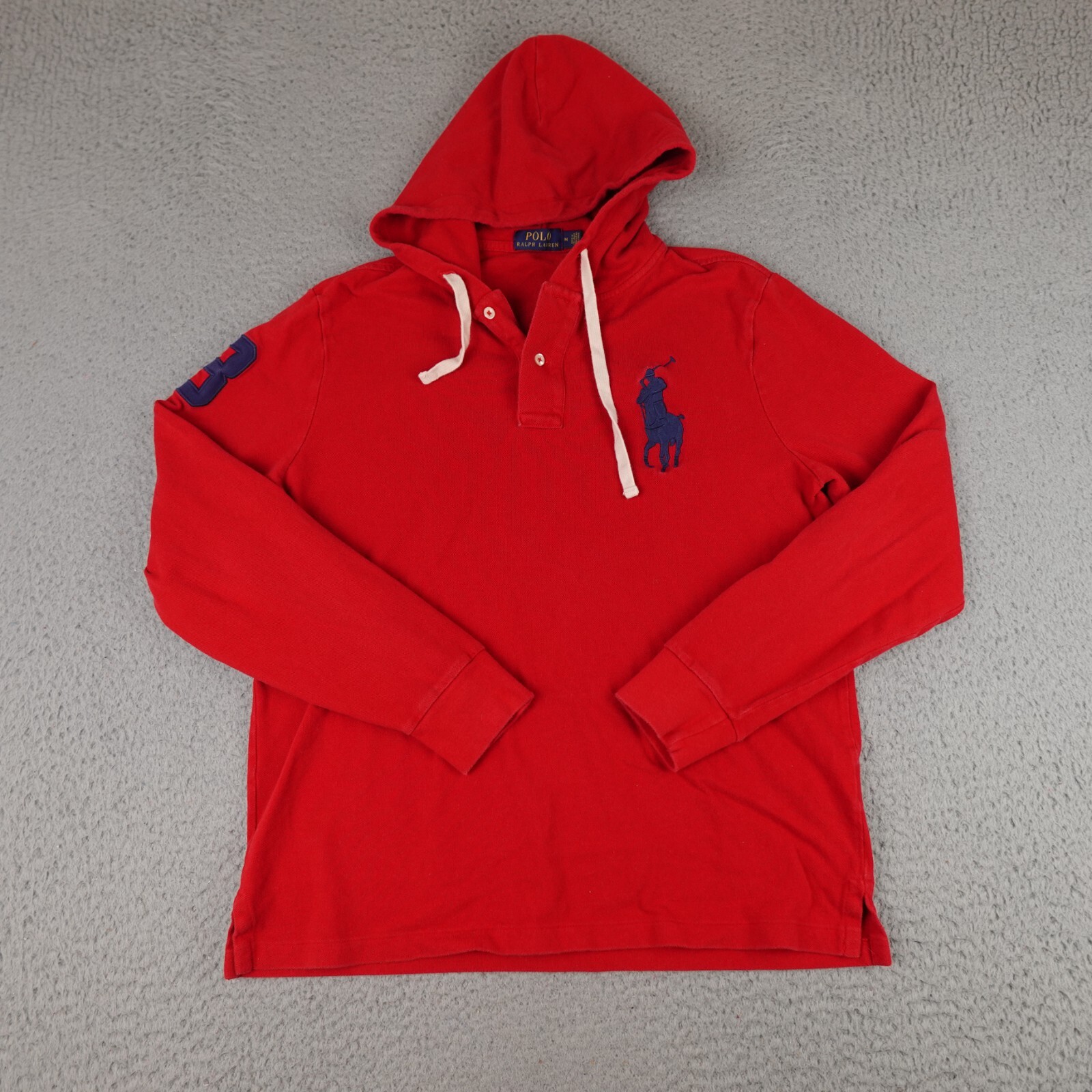 Polo Ralph Lauren Felpa Uomo Media Rossa Big Pony #3 Felpa con Cappuccio Preppy