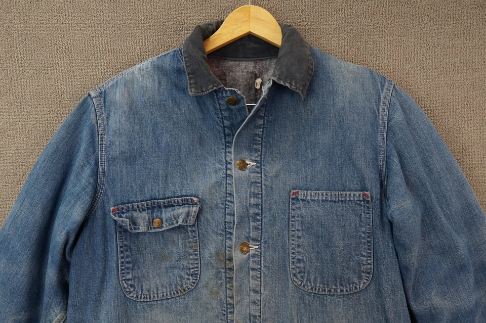 Chaqueta de mezclilla forrada con manta Sears Work'n Leisure años 80 talla grande 42-44 Foto 2 de 4