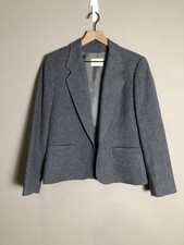 VTG 80s Pendleton Blazer Jacket Women's 12 Gray Virgin Wool Academia USA