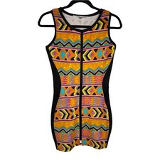 Lovers and Friends Dress Womens Size Small Bodycon Artsy Sleeveless Tribal Print