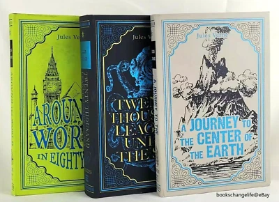Jules Verne 3 Classics TWENTY THOUSAND LEAGUES UNDER THE SEA +2 Faux Leather NEW