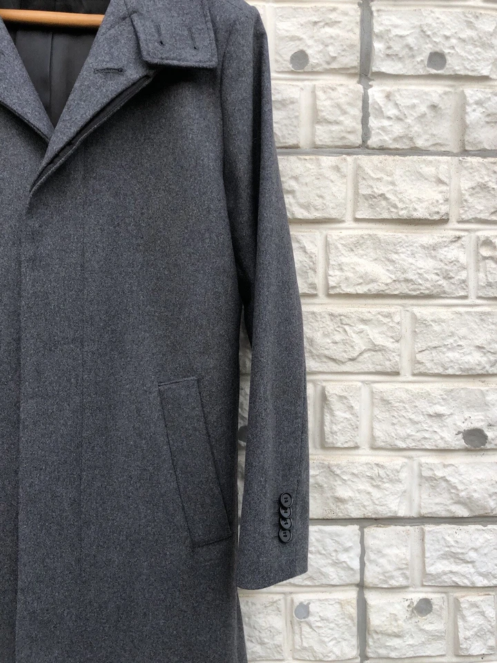 Tiger of Sweden Aleric Gray Melange Wool Coat EU46 Eco Luxury Sustainable Scandi - Image 4 of 4