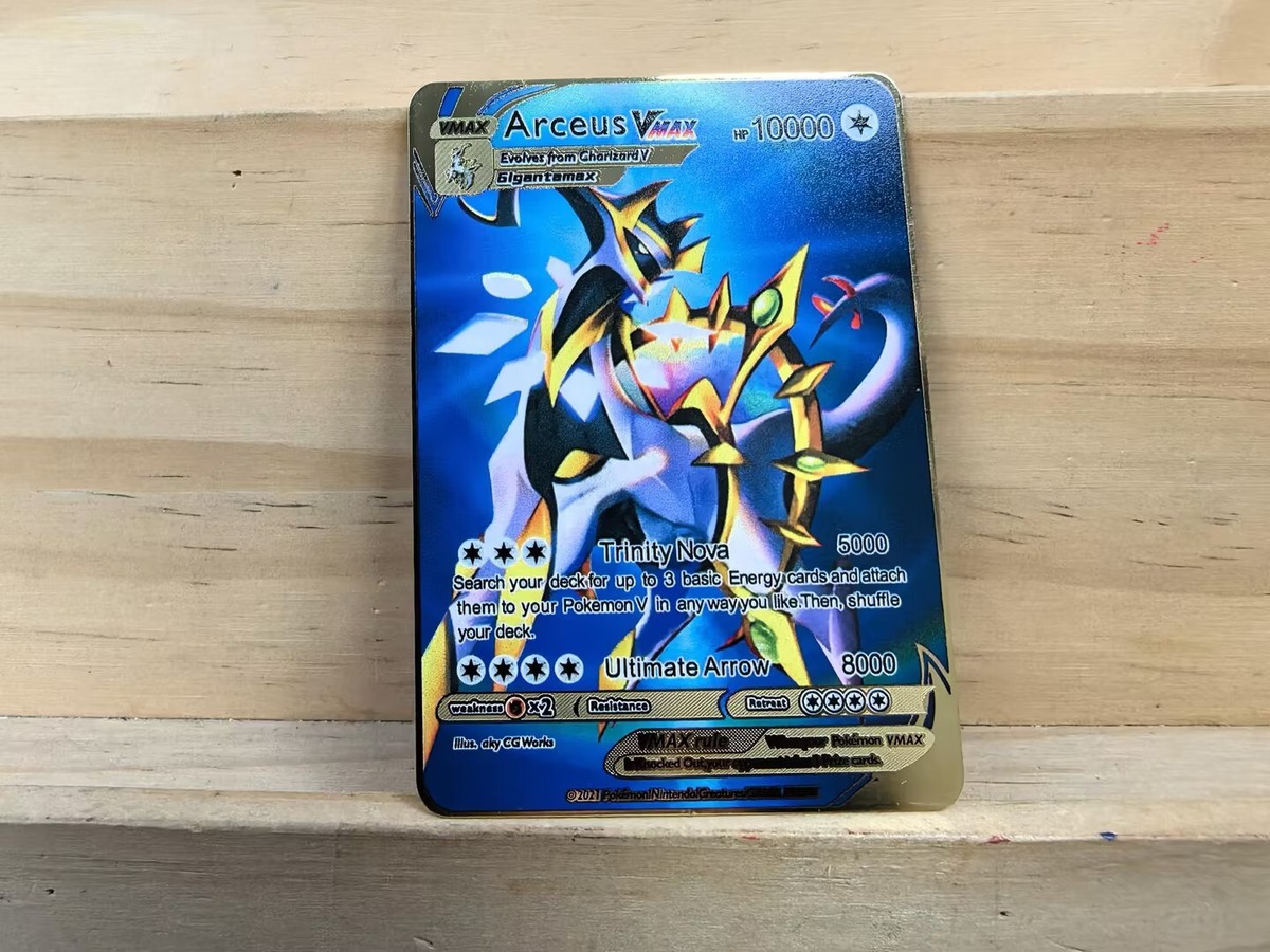 Arceus VMAX Gold Metal Card.