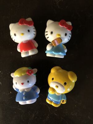 4 Mini Hello kitty Anime action figure collection PVC Toy Cake top