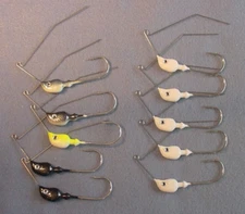 10 ~Original Nories 3/8 oz Crystal S Bend Arm Tear Drop Spinnerbait Head Mix Clr